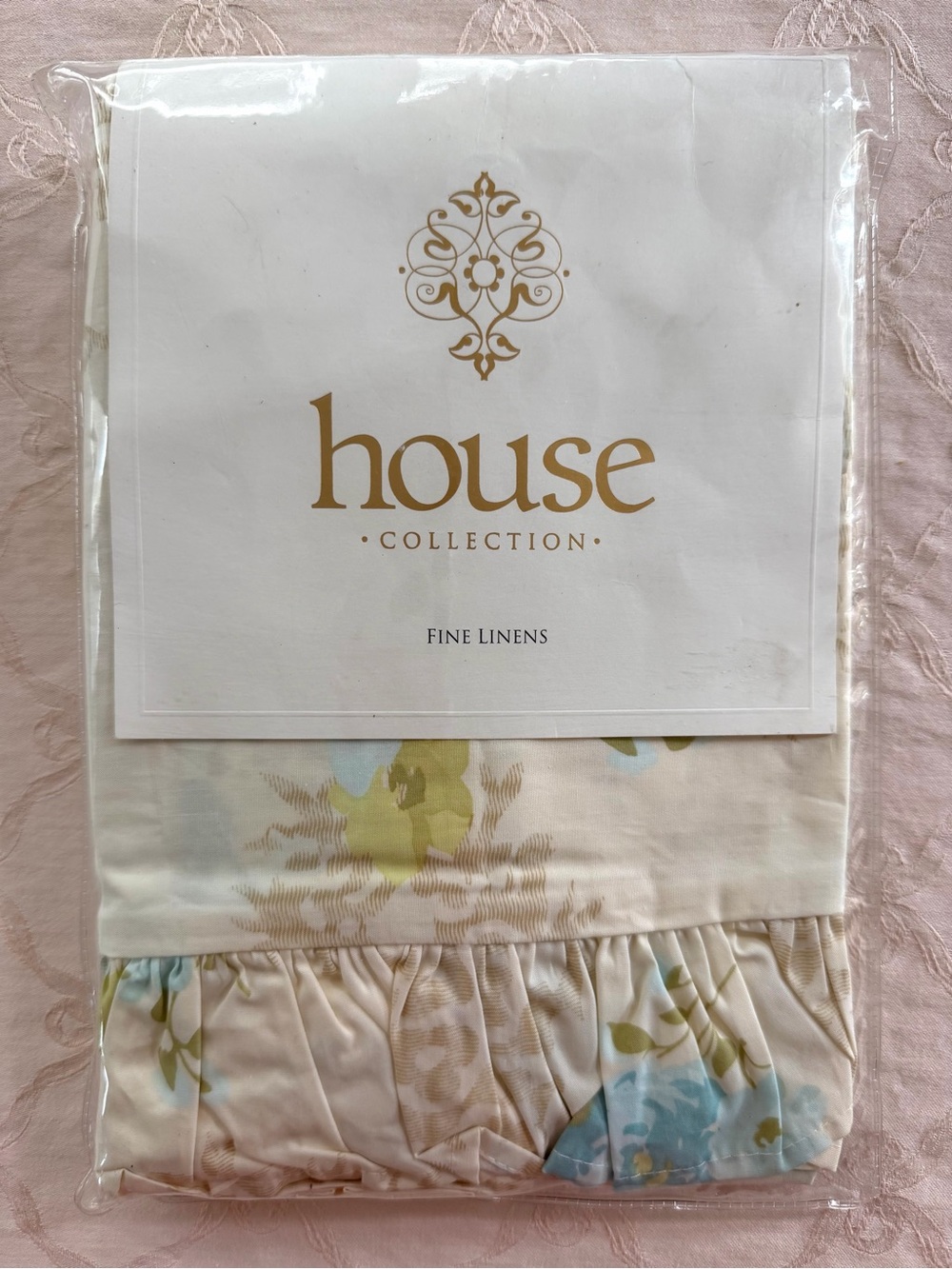 Vintage HOUSE COLLECTION Blue Floral Euro Sham NIP